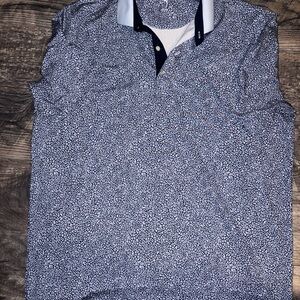Men’s Puma Golf Polo Navy and White Micro-Print